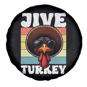 Funny Jive Thanksgiving Turkey Day Spare Tire Cover Retro Afro Black Turkey TS11 Print Your Wear