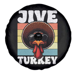 Funny Jive Thanksgiving Turkey Day Spare Tire Cover Retro Afro Black Turkey TS11 Print Your Wear