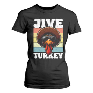 Funny Jive Thanksgiving Turkey Day T Shirt For Women Retro Afro Black Turkey TS11 Black Print Your Wear