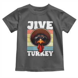 Funny Jive Thanksgiving Turkey Day Toddler T Shirt Retro Afro Black Turkey TS11 Dark Heather Print Your Wear