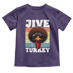 Funny Jive Thanksgiving Turkey Day Toddler T Shirt Retro Afro Black Turkey TS11 Purple Print Your Wear