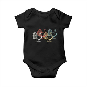Thanksgiving Turkey Day Retro Poultry Holiday Baby Onesie TS11 Black Print Your Wear