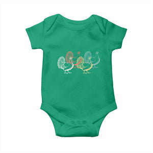 Thanksgiving Turkey Day Retro Poultry Holiday Baby Onesie TS11 Irish Green Print Your Wear