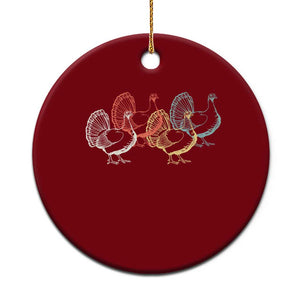 Thanksgiving Turkey Day Retro Poultry Holiday Ceramic Ornament TS11 1pc Red Print Your Wear