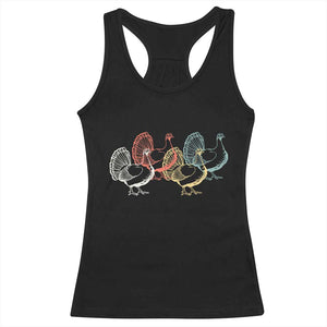 Thanksgiving Turkey Day Retro Poultry Holiday Racerback Tank Top TS11 Black Print Your Wear
