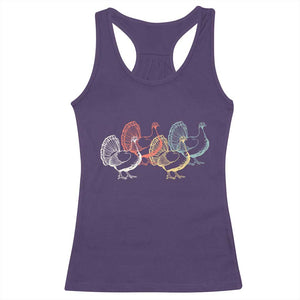 Thanksgiving Turkey Day Retro Poultry Holiday Racerback Tank Top TS11 Purple Print Your Wear