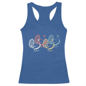 Thanksgiving Turkey Day Retro Poultry Holiday Racerback Tank Top TS11 Royal Blue Print Your Wear