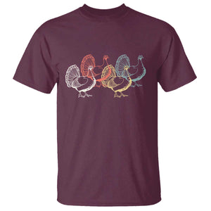 Thanksgiving Turkey Day Retro Poultry Holiday T Shirt TS11 Maroon Print Your Wear