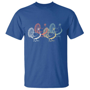 Thanksgiving Turkey Day Retro Poultry Holiday T Shirt TS11 Royal Blue Print Your Wear