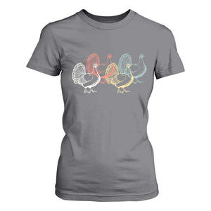 Thanksgiving Turkey Day Retro Poultry Holiday T Shirt For Women TS11 Charcoal Print Your Wear