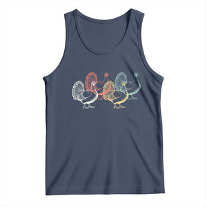 Thanksgiving Turkey Day Retro Poultry Holiday Tank Top TS11 Navy Print Your Wear