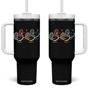 Thanksgiving Turkey Day Retro Poultry Holiday Tumbler With Handle TS11 One Size: 40 oz Black Print Your Wear