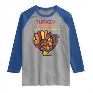 Funny Thanksgiving Turkey Raglan Shirt Turkey Game Dont Look At The Turkey TS11 Sport Gray Royal Print Your Wear