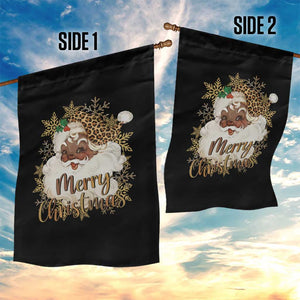 Funny Retro Black Santa Merry Christmas Leopard Garden Flag TS11 Print Your Wear