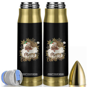 Funny Retro Black Santa Merry Christmas Leopard Bullet Tumbler TS11 Black Print Your Wear
