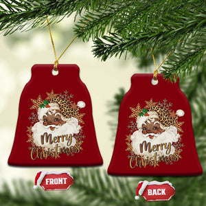 Funny Retro Black Santa Merry Christmas Leopard Ceramic Ornament TS11 Print Your Wear