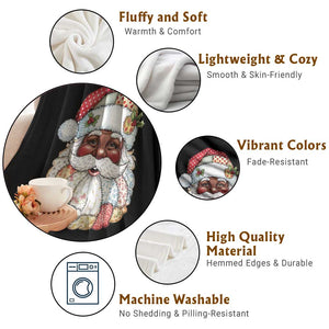 African American Christmas Retro Patchwork Black Santa Throw Blanket TS11 Print Your Wear