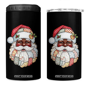 African American Christmas Retro Patchwork Black Santa 4 in 1 Can Cooler Tumbler TS11 One Size: 16 oz Black Print Your Wear