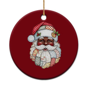 African American Christmas Retro Patchwork Black Santa Ceramic Ornament TS11 1pc Red Print Your Wear