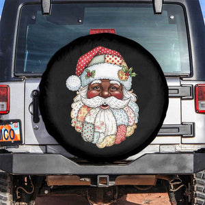 African American Christmas Retro Patchwork Black Santa Spare Tire Cover TS11 No hole Black Print Your Wear