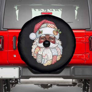 African American Christmas Retro Patchwork Black Santa Spare Tire Cover TS11 Black Print Your Wear