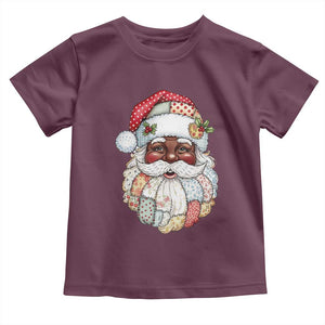 African American Christmas Retro Patchwork Black Santa Toddler T Shirt TS11 Maroon Print Your Wear