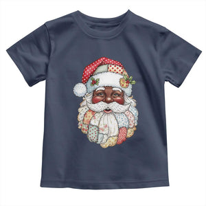 African American Christmas Retro Patchwork Black Santa Toddler T Shirt TS11 Navy Print Your Wear