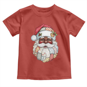 African American Christmas Retro Patchwork Black Santa Toddler T Shirt TS11 Red Print Your Wear