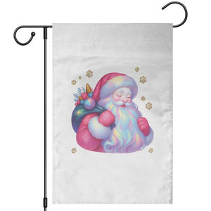Iridescent Christmas Santa Printed Coquette Xmas Garden Flag TS11 White Print Your Wear