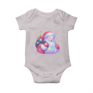 Iridescent Christmas Santa Printed Coquette Xmas Baby Onesie TS11 Ice Gray Print Your Wear