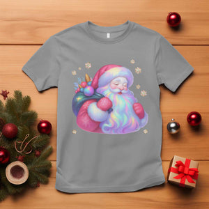 Iridescent Christmas Santa Printed Coquette Xmas T Shirt TS11 Sport Gray Print Your Wear