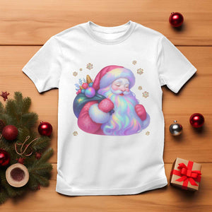 Iridescent Christmas Santa Printed Coquette Xmas T Shirt TS11 White Print Your Wear