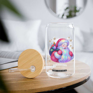 Iridescent Christmas Santa Printed Coquette Xmas Glass Can TS11 Print Your Wear