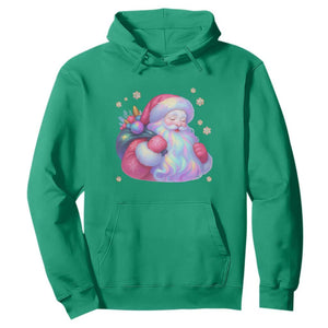 Iridescent Christmas Santa Printed Coquette Xmas Hoodie TS11 Irish Green Print Your Wear