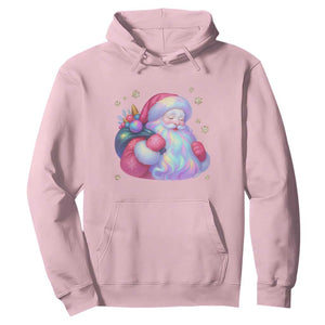 Iridescent Christmas Santa Printed Coquette Xmas Hoodie TS11 Light Pink Print Your Wear
