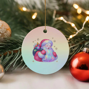 Iridescent Christmas Santa Printed Coquette Xmas Ceramic Ornament TS11 1pc Pastel Print Your Wear