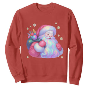 Iridescent Christmas Santa Printed Coquette Xmas Sweatshirt TS11 Red Print Your Wear