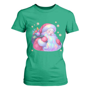 Iridescent Christmas Santa Printed Coquette Xmas T Shirt For Women TS11 Irish Green Print Your Wear