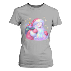 Iridescent Christmas Santa Printed Coquette Xmas T Shirt For Women TS11 Sport Gray Print Your Wear