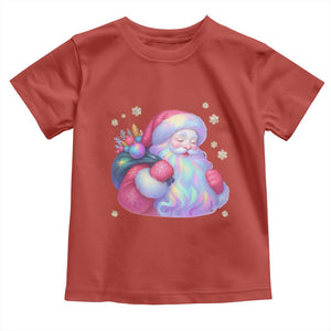 Iridescent Christmas Santa Printed Coquette Xmas Toddler T Shirt TS11 Red Print Your Wear