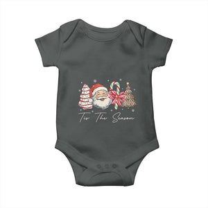 Funny Tis The Season Christmas Baby Onesie Xmas Holiday Family Matching Santa Xmas Tree TS11 Dark Heather Print Your Wear