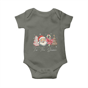 Funny Tis The Season Christmas Baby Onesie Xmas Holiday Family Matching Santa Xmas Tree TS11 Military Green Print Your Wear