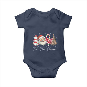 Funny Tis The Season Christmas Baby Onesie Xmas Holiday Family Matching Santa Xmas Tree TS11 Navy Print Your Wear