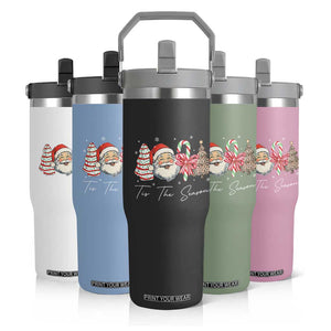 Funny Tis The Season Christmas Flip Straw Tumbler Xmas Holiday Family Matching Santa Xmas Tree TS11 Print Your Wear
