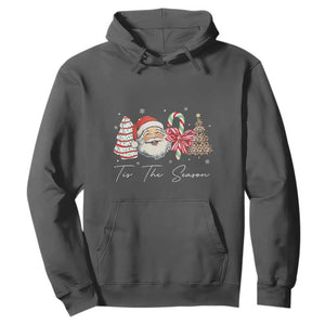 Funny Tis The Season Christmas Hoodie Xmas Holiday Family Matching Santa Xmas Tree TS11 Dark Heather Print Your Wear