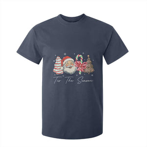 Funny Tis The Season Christmas T Shirt For Kid Xmas Holiday Family Matching Santa Xmas Tree TS11 Navy Print Your Wear