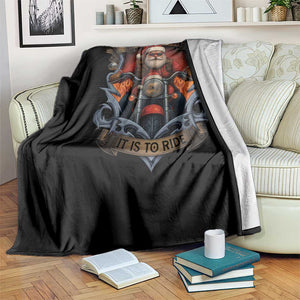 Funny Christmas Motorcycle Santa Throw Blanket Oh What Fun It Is To Ride Xmas Biker TS11 Print Your Wear