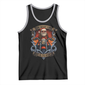 Funny Christmas Motorcycle Santa Tank Top Oh What Fun It Is To Ride Xmas Biker - Print Your Wear