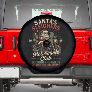 Funny Christmas Motorcycle Biker Spare Tire Cover Santas Sleighers Motorcycle Club Decking The Halls TS11 Black Print Your Wear