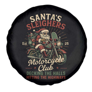 Funny Christmas Motorcycle Biker Spare Tire Cover Santas Sleighers Motorcycle Club Decking The Halls TS11 Print Your Wear